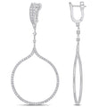 Miadora Signature Collection 14K White Gold Open Loop Dangle Earrings