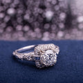 Miadora Signature Collection 14K White Gold Sapphire And 1 1 4Ct Tdw Diamond Engagement Ring Blue
