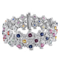 Miadora Signature Collection 14K White Gold Sapphire And 3 7 8Ct Tdw Diamond Bracelet G H Si1 Si2