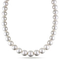 Miadora Signature Collection 14K Yellow Gold South Sea White Pearl And Diamond Necklace 12 14 Mm