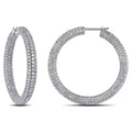 Miadora Signature Collection 18K Gold 8 2 5Ct Tdw Pave Diamond Hoop Earrings