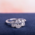 Miadora Signature Collection 18K White Gold 1 1 2Ct Tdw Certified 3 Stone Oval Shape Diamond Engagement Ring H I Si2 I1 Igi