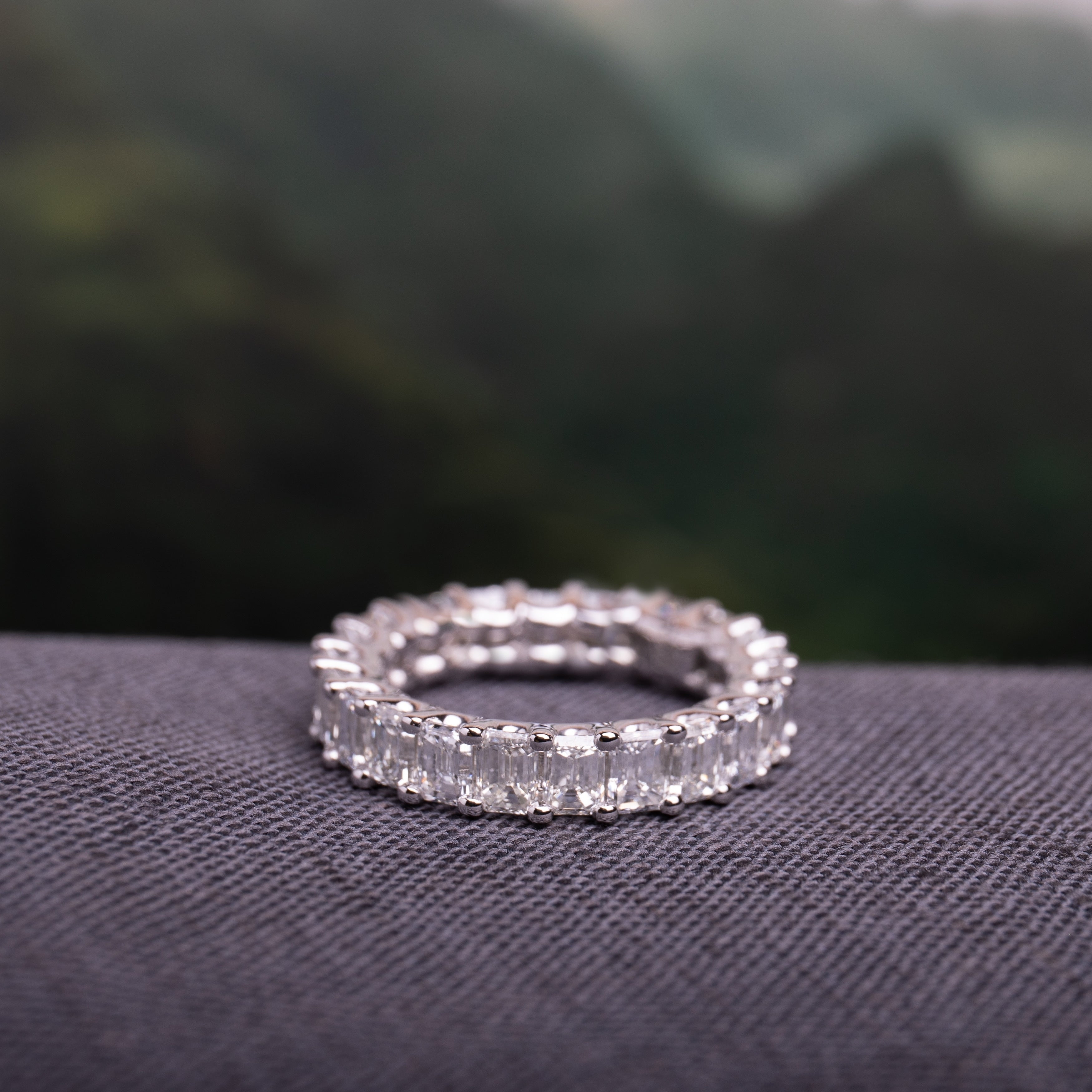 Miadora Signature Collection 18K White Gold 3 3 4Ct Tdw Igi Certified Emerald Cut Diamond Stackable Eternity Ring F G Vs1 Vs2