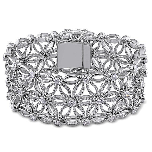 Miadora Signature Collection 18K White Gold 7 1 5Ct Vintage Diamond Bracelet