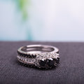 Miadora Signature Collection 2 Ct Black And White Diamond Tw Fashion Ring 10K White Gold Gh I2 I3 Black Rhodium Plated