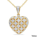 Miadora Silver 1 6Ct Tdw Diamond Heart Locket Necklace