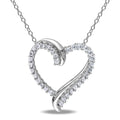 Miadora Silver 3 4Ct Tgw Created White Sapphire Heart Pendant