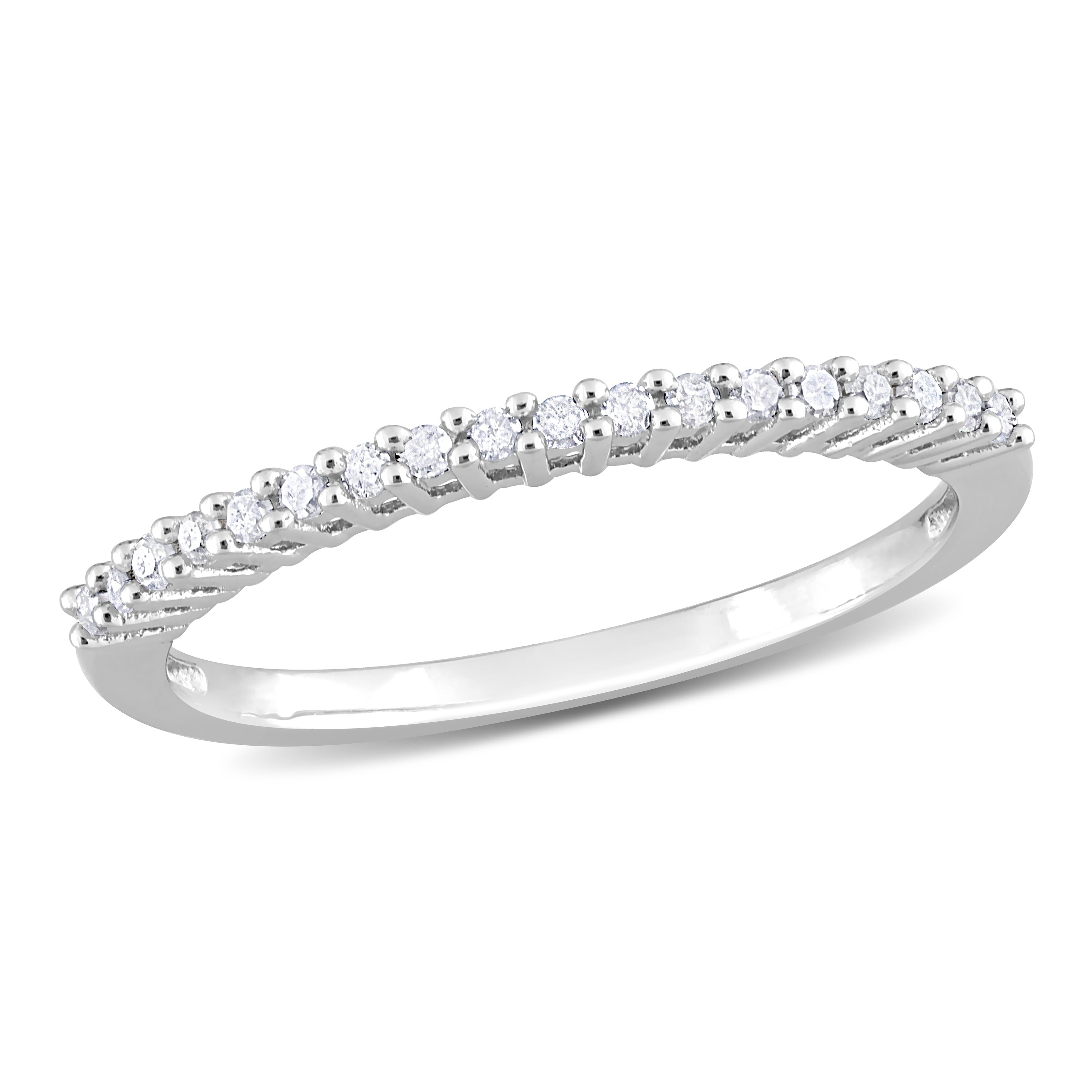 Miadora Sterling Silver 1 5Ct Tdw Diamond Thin Stackable Wedding Band H I I2 I3