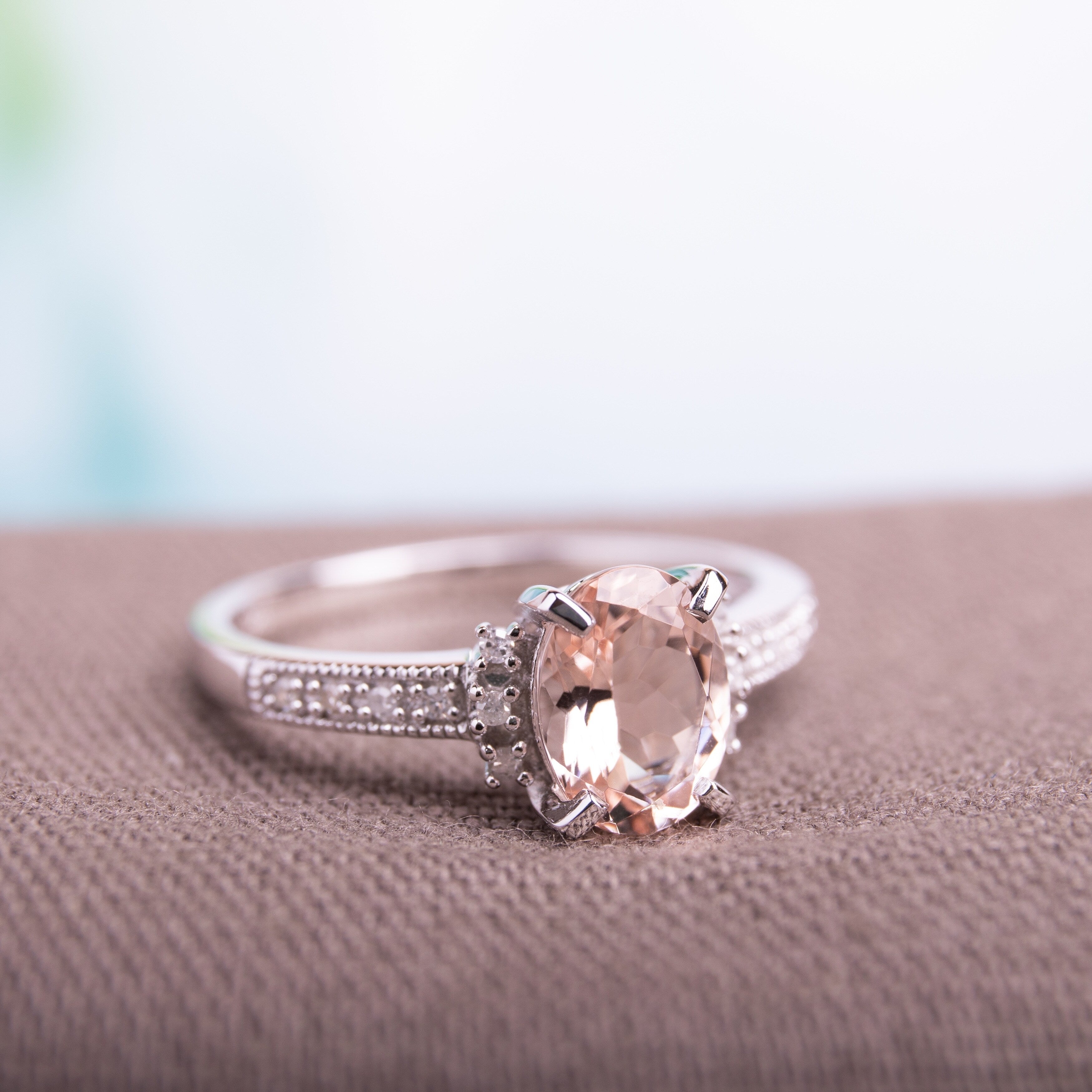 Miadora Sterling Silver 1 1 6Ct Tgw Morganite And Diamond Accent Cocktail Ring