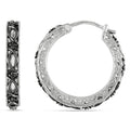 Miadora Sterling Silver 1 10Ct Tdw Black Diamond Earrings
