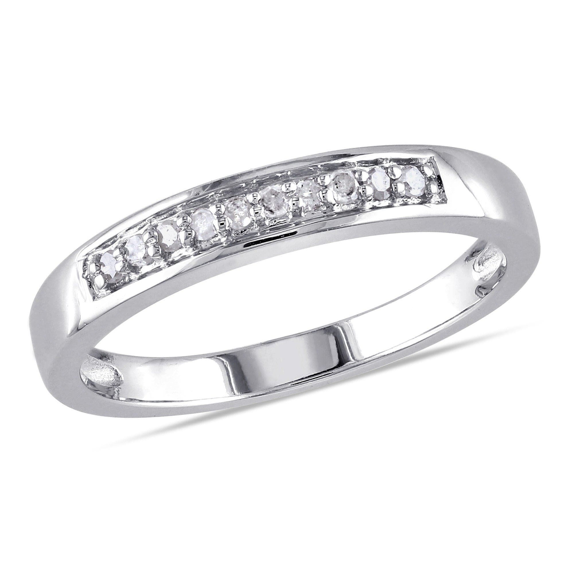 Miadora Sterling Silver 1 10Ct Tdw Diamond Anniversary Band