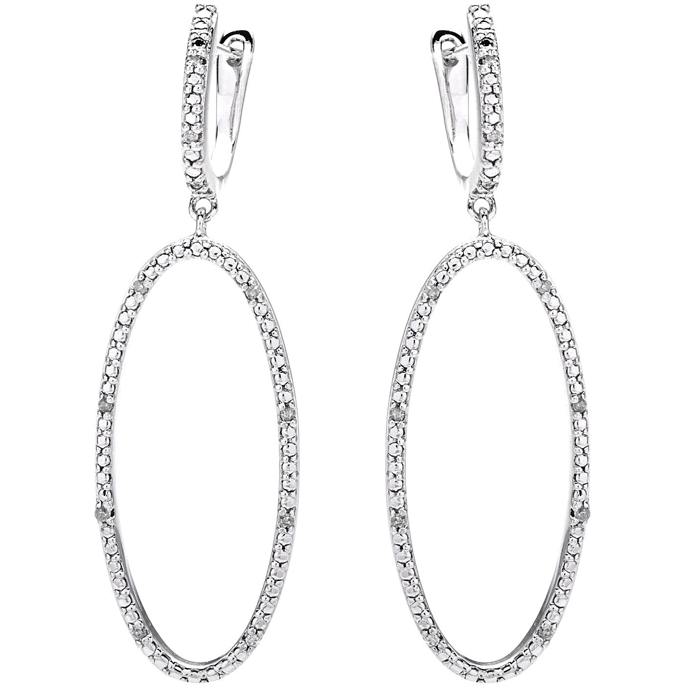 Miadora Sterling Silver 1 10Ct Tdw Diamond Dangle Earrings