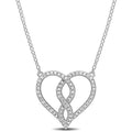 Miadora Sterling Silver 1 10Ct Tdw Diamond Heart Infinity Necklace