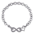 Miadora Sterling Silver 1 10Ct Tdw Diamond Infinity Heart Bracelet