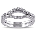 Miadora Sterling Silver 1 10Ct Tdw Diamond Open Circle Wedding Band Set