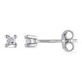 Miadora Sterling Silver 1 10Ct Tdw Diamond Solitaire Earrings