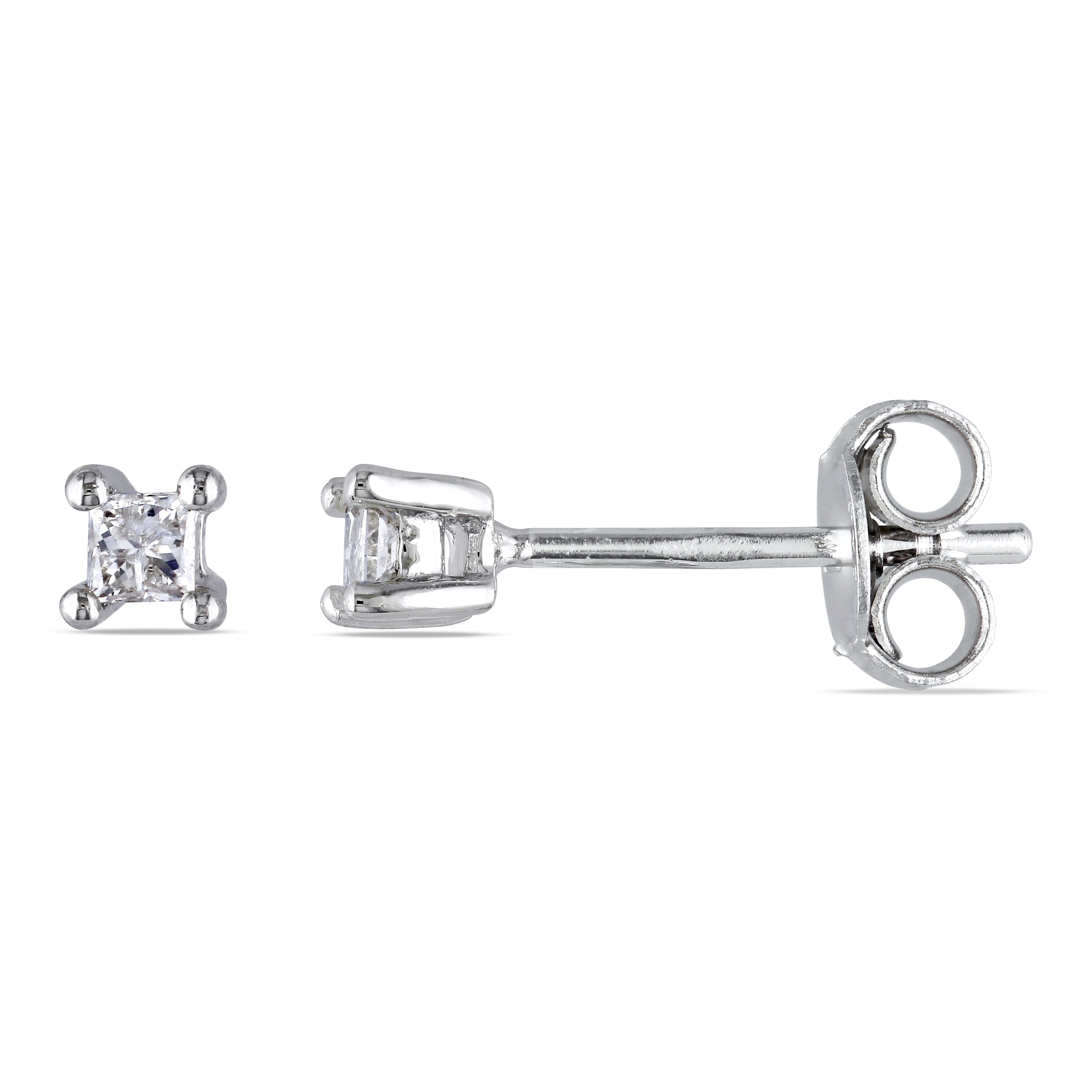 Miadora Sterling Silver 1 10Ct Tdw Diamond Solitaire Earrings