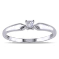 Miadora Sterling Silver 1 10Ct Tdw Princess Diamond Ring