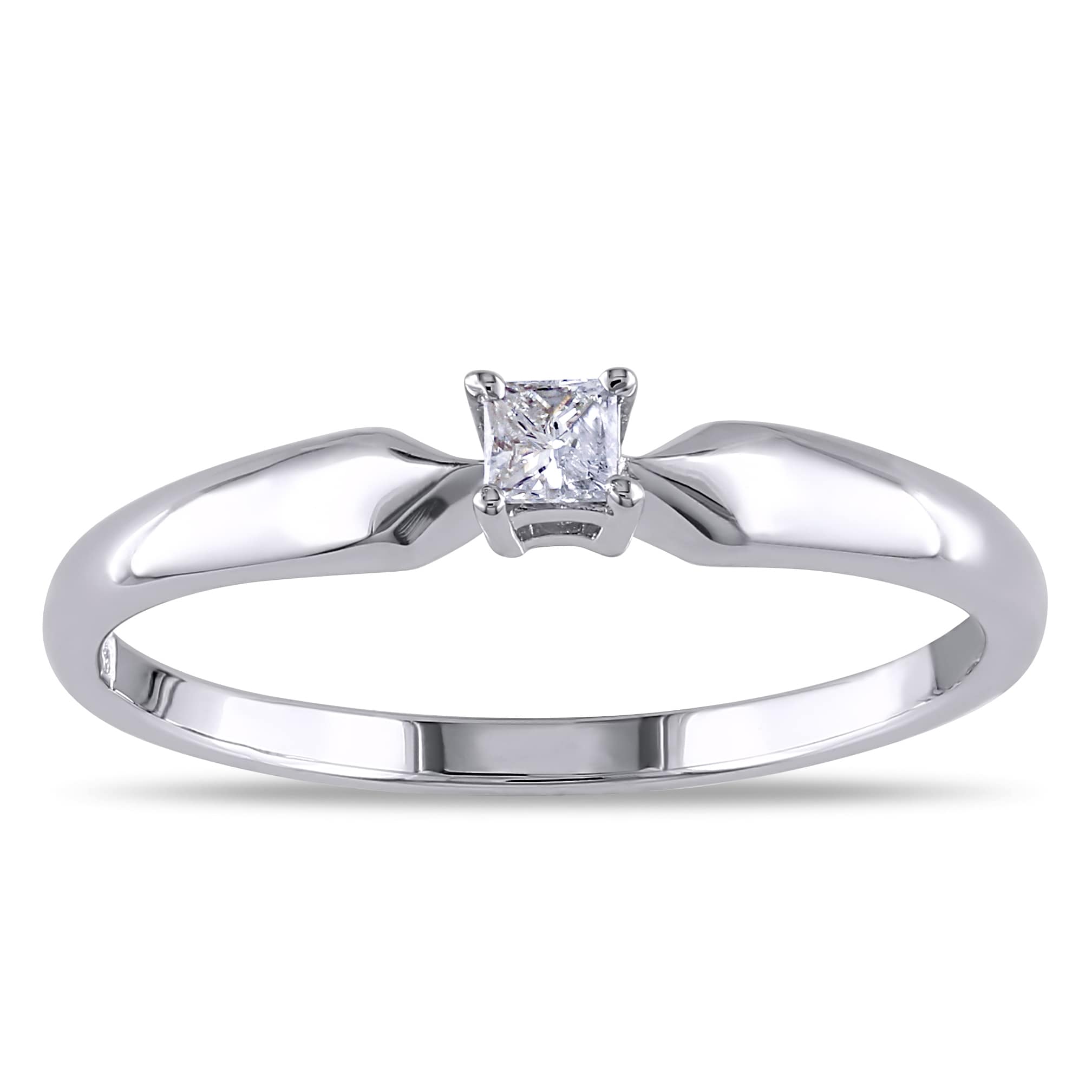 Miadora Sterling Silver 1 10Ct Tdw Princess Diamond Ring