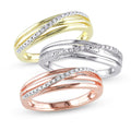 Miadora Sterling Silver 1 16Ct Tdw Diamond Crossover Highway Ring