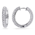 Miadora Sterling Silver 1 2Ct Tdw Diamond Hoop Earrings