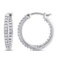 Miadora Sterling Silver 1 2Ct Tdw Diamond Inside Outside Hoop Earrings