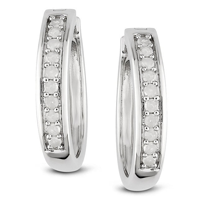 Miadora Sterling Silver 1 3Ct Tdw Diamond Earrings