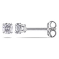 Miadora Sterling Silver 1 3Ct Tdw Diamond Solitaire Stud Earrings