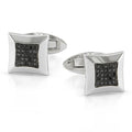 Miadora Sterling Silver 1 4Ct Tdw Black Diamond Cuff Links