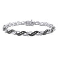 Miadora Sterling Silver 1 4Ct Tdw Black Diamond Infinity Bracelet