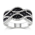 Miadora Sterling Silver 1 4Ct Tdw Black Diamond Ring