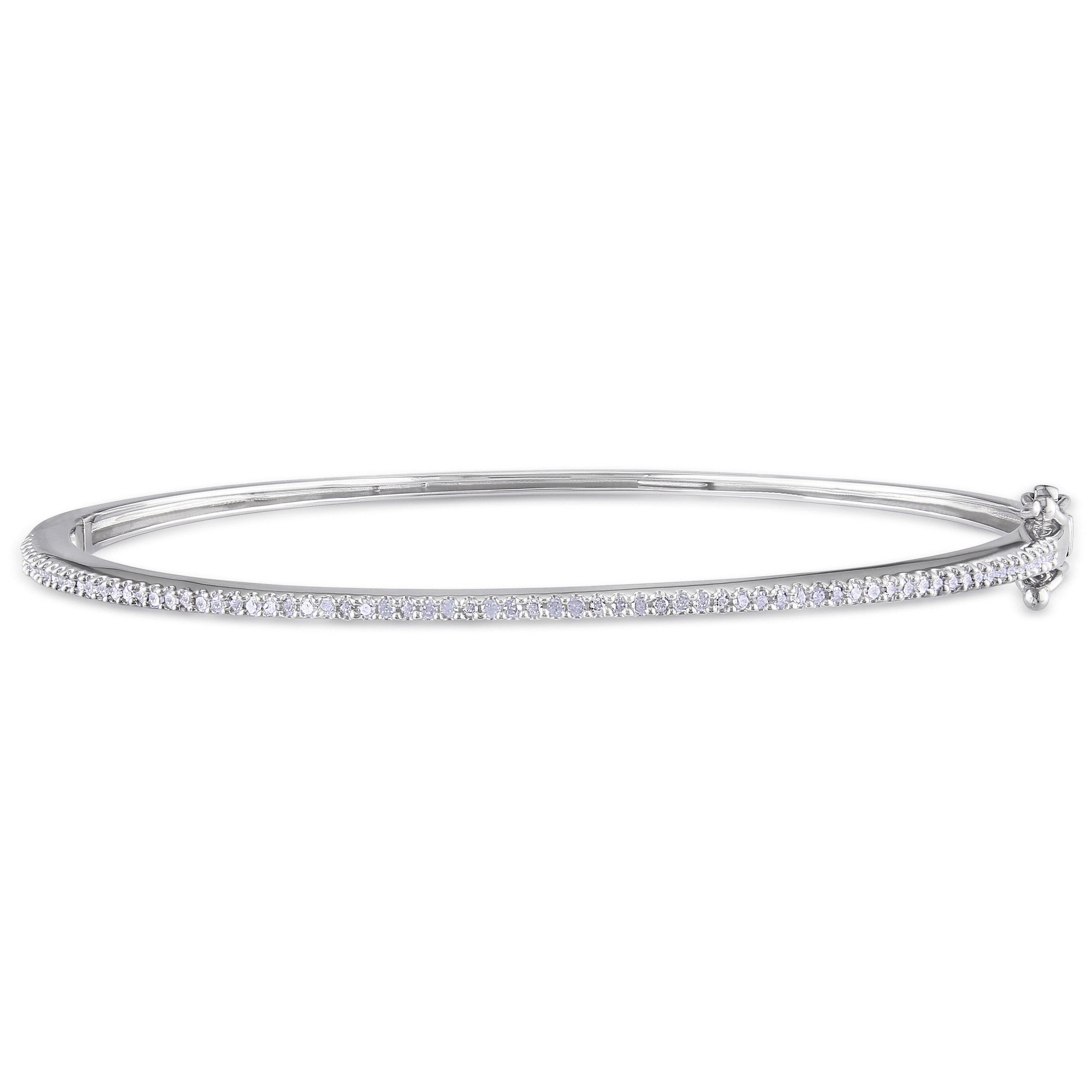 Miadora Sterling Silver 1 4Ct Tdw Diamond Bangle Bracelet