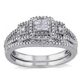 Miadora Sterling Silver 1 4Ct Tdw Diamond Bridal Ring Set