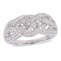 Miadora Sterling Silver 1 4Ct Tdw Diamond Crossover Ring