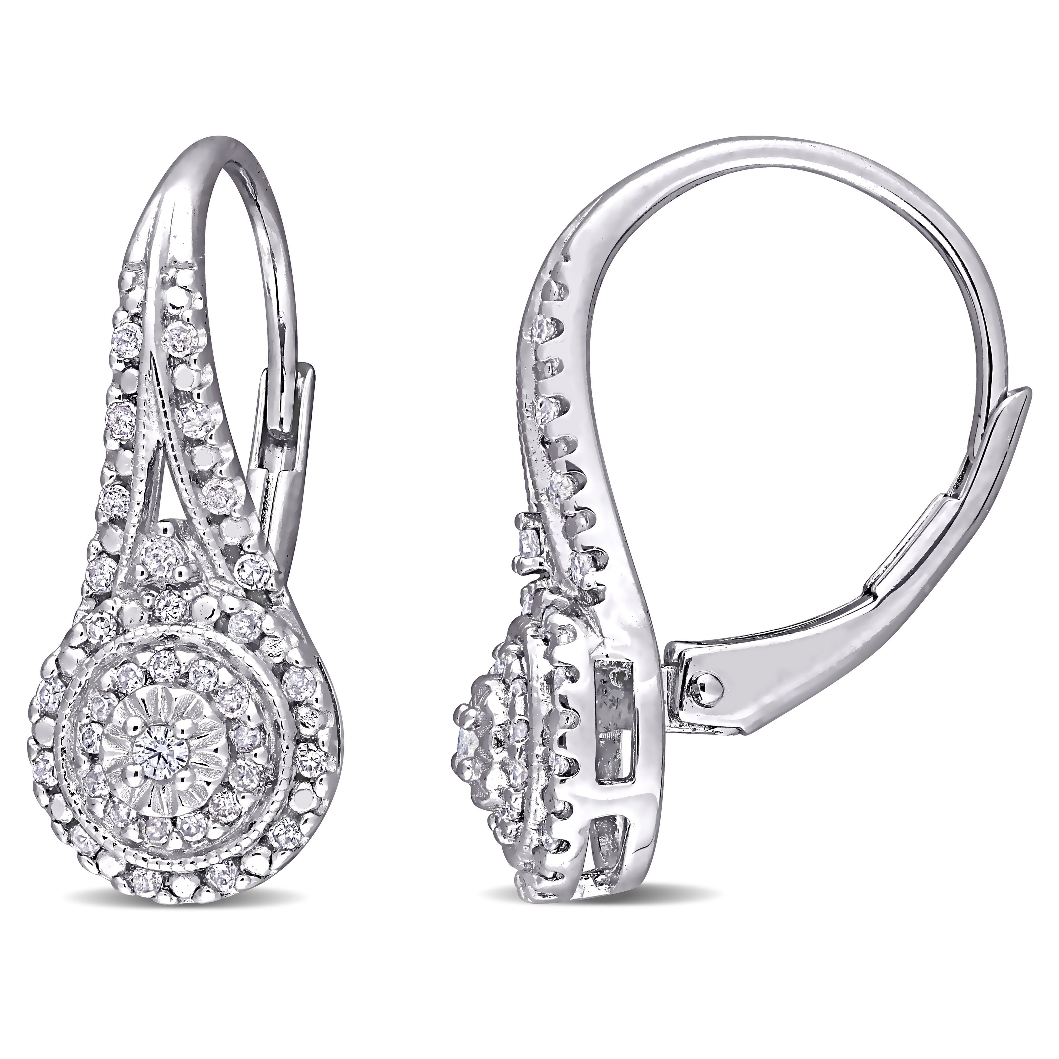 Miadora Sterling Silver 1 4Ct Tdw Diamond Dangle Earrings