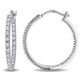 Miadora Sterling Silver 1 4Ct Tdw Diamond Hoop Earrings