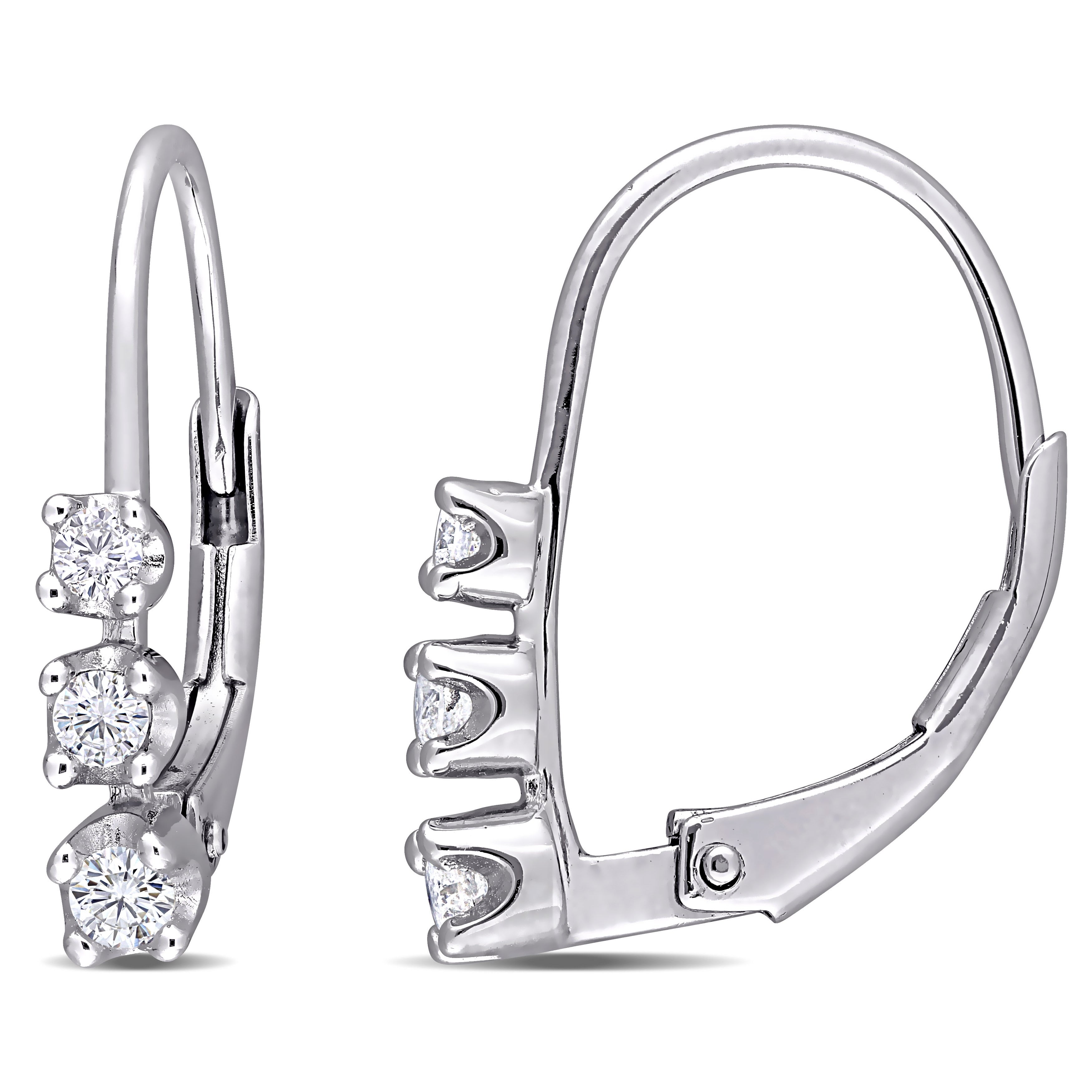 Miadora Sterling Silver 1 4Ct Tdw Diamond Leverback Earrings