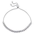 Miadora Sterling Silver 1 4Ct Tdw Diamond Swirl Adjustable Bracelet