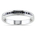 Miadora Sterling Silver 1 4Ct Tdw Mens Channel Set Black Diamond Wedding Band