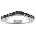 Miadora Sterling Silver 1 5Ct Tdw Black Diamond Contour Wedding Band Ring
