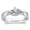 Miadora Sterling Silver 1 5Ct Tdw Diamond Bridal Ring Set