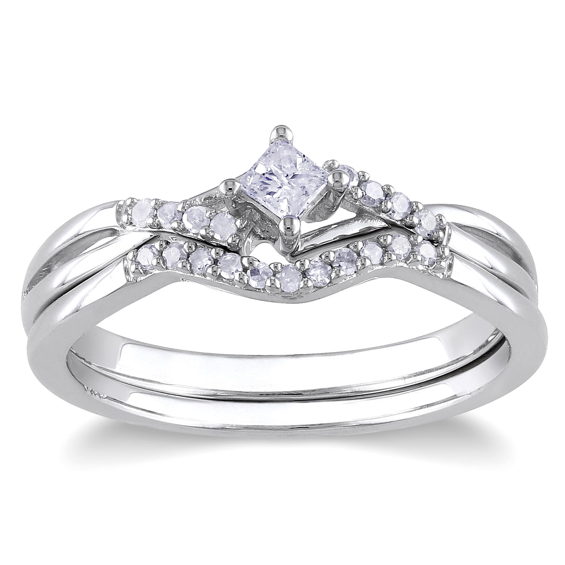 Miadora Sterling Silver 1 5Ct Tdw Diamond Bridal Ring Set