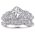 Miadora Sterling Silver 1 5Ct Tdw Diamond Infinity Bridal Ring Set