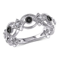 Miadora Sterling Silver 1 6Ct Tdw Black And White Diamond Ring