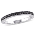 Miadora Sterling Silver 1 8Ct Tdw Black Diamond Anniversary Style Stackable Wedding Band