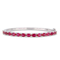Miadora Sterling Silver 11 1 4Ct Tgw Created Ruby Semi Eternity Bangle