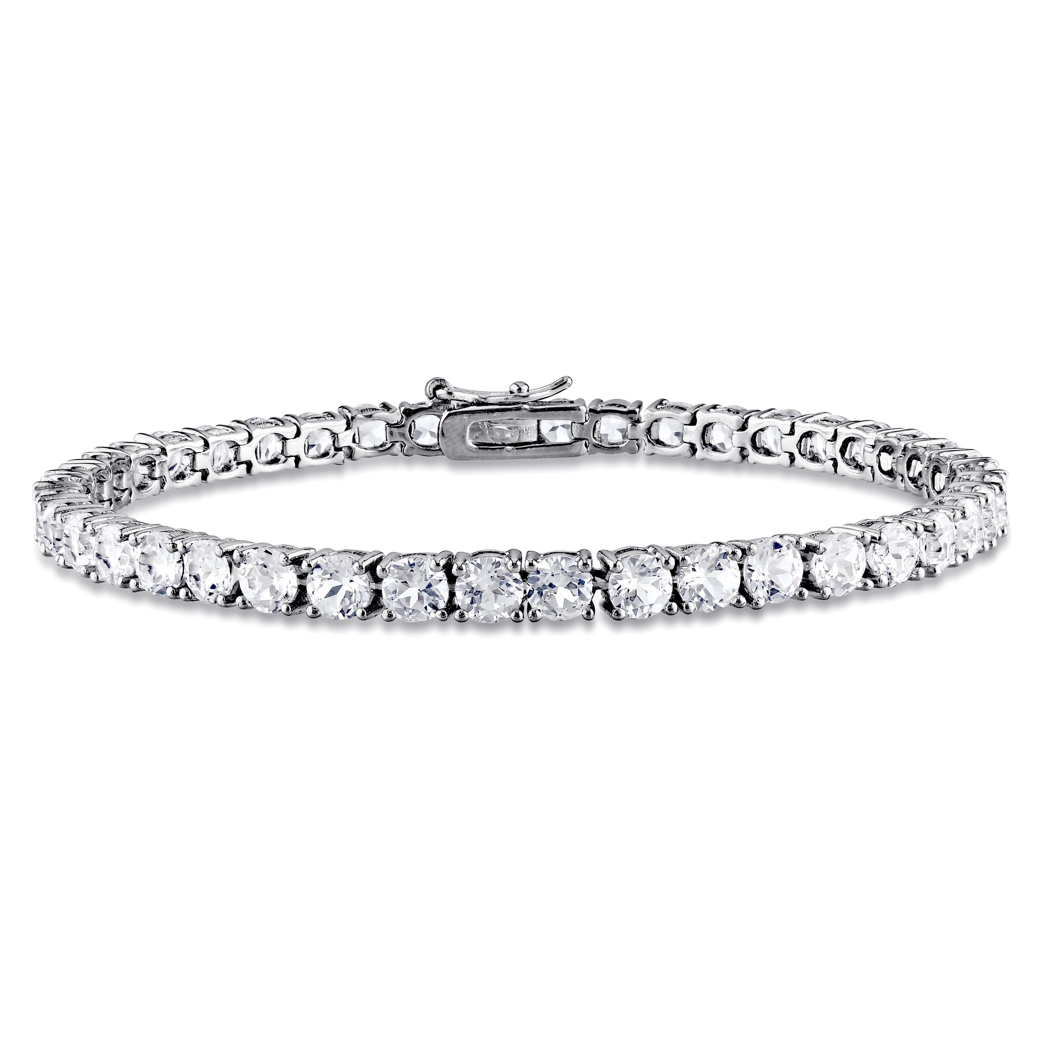 Miadora Sterling Silver 14 1 4Ct Tgw White Sapphire 7.25 Inch Tennis Bracelet