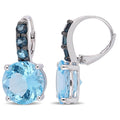 Miadora Sterling Silver 15 1 4Ct Tgw London And Sky Blue Topaz Leverback Earrings