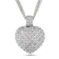 Miadora Sterling Silver 1Ct Tdw Diamond Heart Triple Strand Drop Necklace