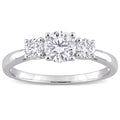 Miadora Sterling Silver 1Ct Tgw Created White Moissanite 3 Stone Engagement Ring